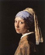 VERMEER VAN DELFT, Jan Girl with a Pearl Earring er oil painting on canvas